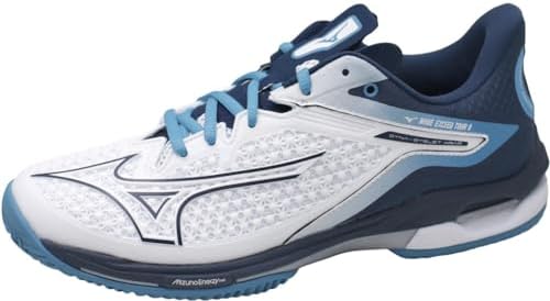 [ミズノ] テニスシューズ ウエーブエクシード TOUR 6 OC ホワイト×ネイビー×ターコイズ 26.0 cm 2Eの通販は