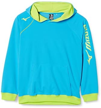 [ミズノ] テニスウェア スウェットシャツ パーカー 中厚 吸汗速乾 ストレッチ 男女兼用 62JC8003 ブルーアトール 日本 Lサイズ