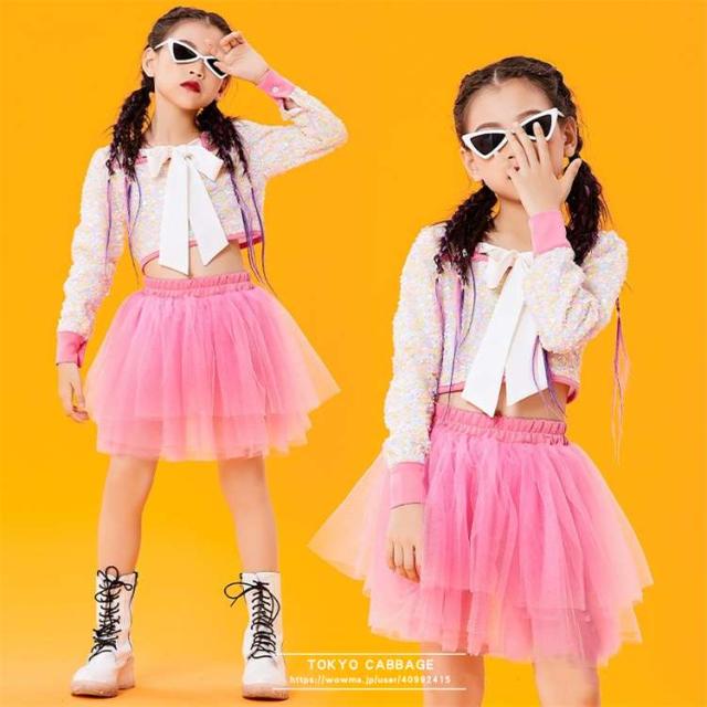 2点以上送料無料 2点セット 子供服 ダンス 衣装 ヒップホップ キッズ　ジャズ衣装です キッズダンス衣装  トレンド衣装です  スパンコールダンス衣装 女の子 演出服 応援団 団体服 ks-230221-57の通販は 5,984円