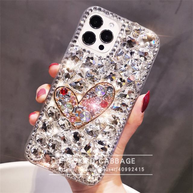 iPhone ケース ダイヤモンド クリスタル クリア ブリンブリン 3Dクリスタルダイヤモンド ラインストーン クリア
