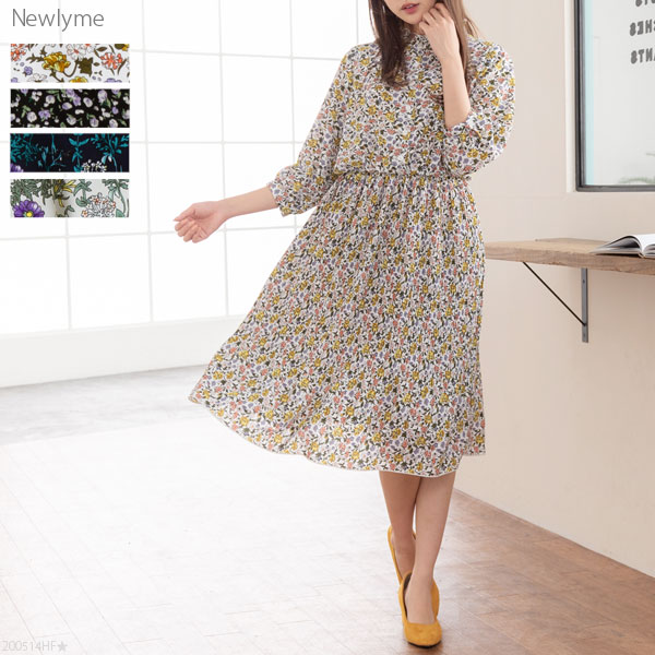 フリルスタンドカラー消しこみプリーツワンピース Nl Cs 19ss ワンピース 花柄 0214の通販はau Pay マーケット ファッション夢展望 送料一律300円