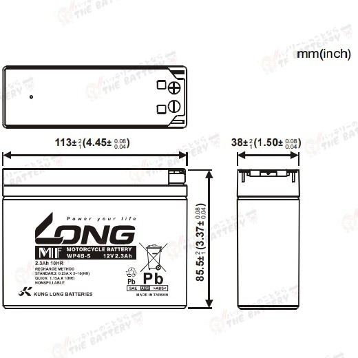 Wp4b 5 バイク ロング バッテリー Kung Long 互換 Gt4b 5 ジョグ ジョグアプリオ レッツ2の通販はau Pay マーケット バッテリーのことならザ バッテリー