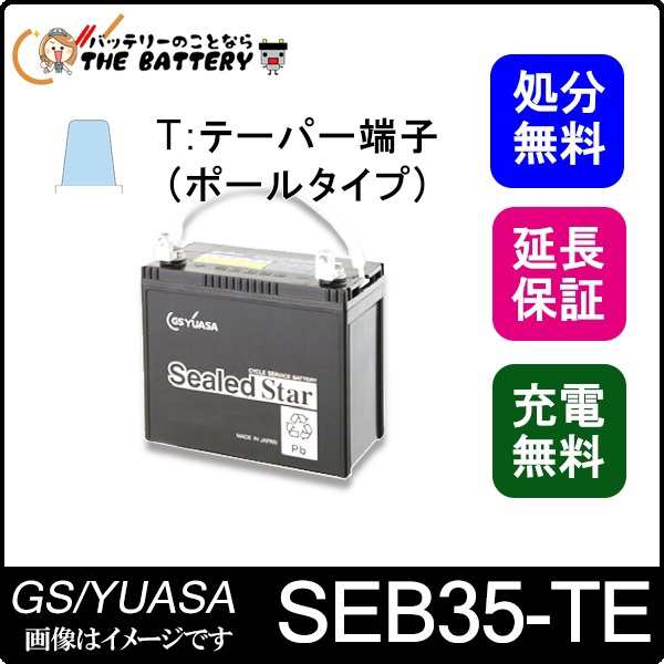 SEB35 TE ポールタイプ テーパー端子 サイクルバッテリー 蓄電池 自家