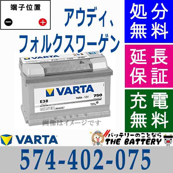 574-402-075 LBN3 EU製 自動車バッテリー 交換 VARTA バルタ 欧州車互換 57113 / EA722-LB3 / LBN3 / EPX65 / 570-064