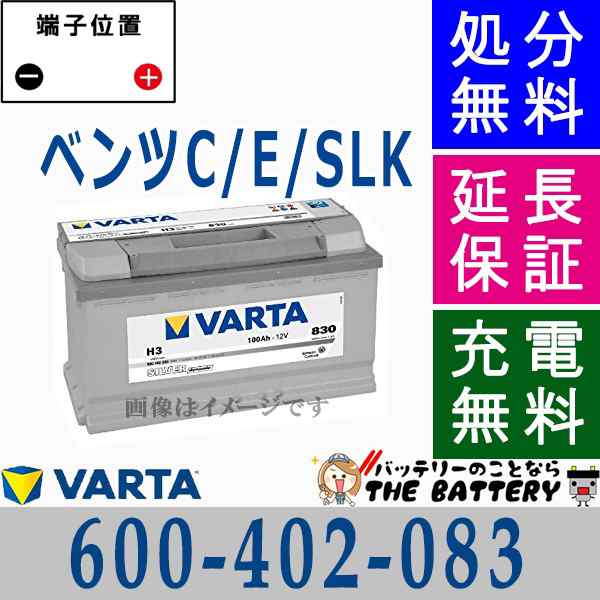 600-402-083 LN5 EU製 自動車バッテリー 交換 VARTA バルタ 欧州車互換 EA1000 / EPX100 / 60038 / 595-901-085 / 59520 / EK950-L5