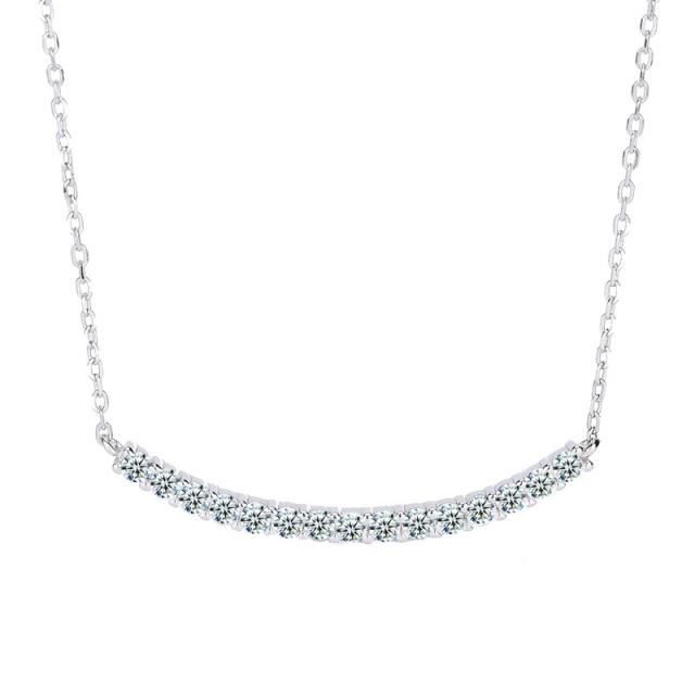 ネックレス レディース ライン カーブ バー 15連粒 シルバー925 プラチナ仕上げ 人気 クリスマスプレゼント 20代30代40代50代 彼女 嫁 母 娘 誕生日プレゼントの通販は
