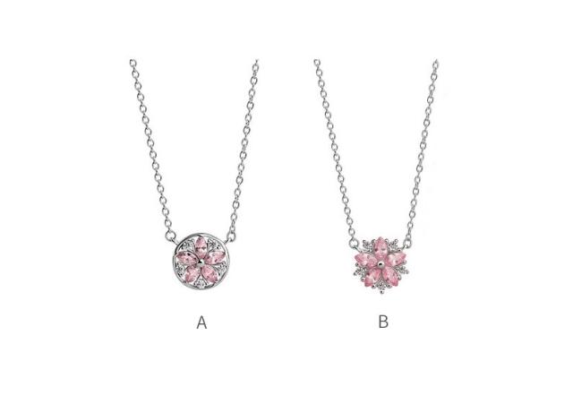 ネックレス 桜 さくら ピアス ピンクダイヤ レディース czダイヤ