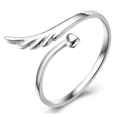 指輪 サイズフリー 天使の羽 ハート矢 シルバー925 プラチナ仕上げ C型リングの通販はau Pay マーケット ｒａｉｎｂｏｗｇｉｒｌ