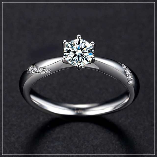 婚約指輪 安い プラチナ ダイヤモンド 0.5カラット 鑑定書付 0.59ct Dカラー VS2クラス 3EXカット GIA - レディースアクセサリー