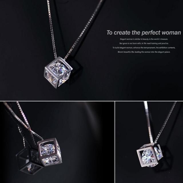ネックレス キューブ 超大粒 四角 8mm 10mm レディース czダイヤ