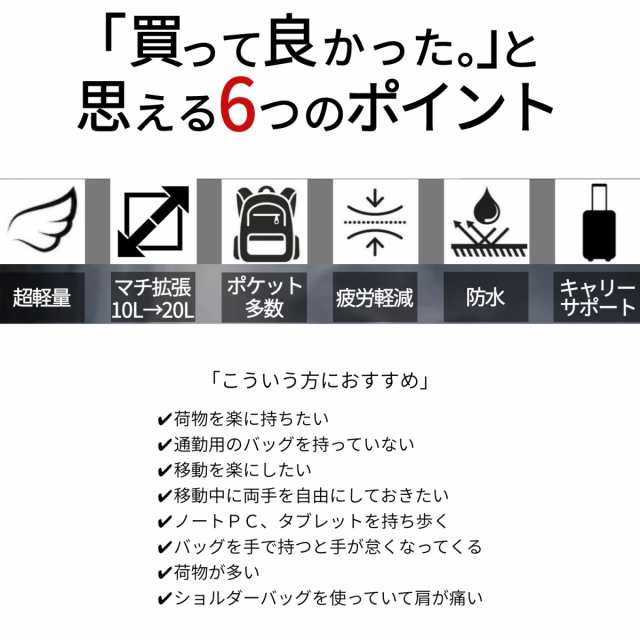 圧倒的な軽さ0.68kg 】 ビジネスリュック メンズ 容量増やせる リュックサック 薄型 軽量 防水 通勤 スーツ 15.6インチ PC パソコン  の通販はau PAY マーケット - RAN