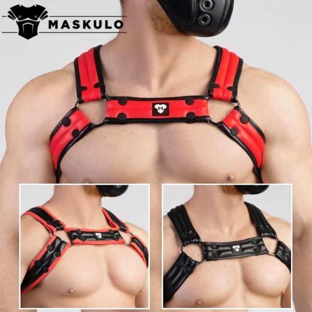 男性用ハーネス メンズ レザー風 フェイクレザー ボンテージ Gogo 衣装 Maskulo マスクロ Armored Next.(ma-hr120)