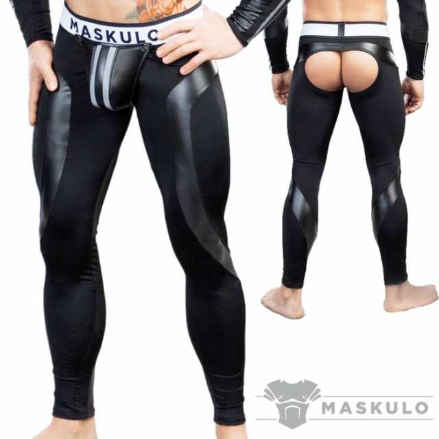 男性用レギンス ケツワレ Oバック メンズ レザー風 フェイクレザー インナー ロングスパッツ メンズタイツ Maskulo マスクロ Ma Lg30 の通販はau Pay マーケット メンズランウェイ