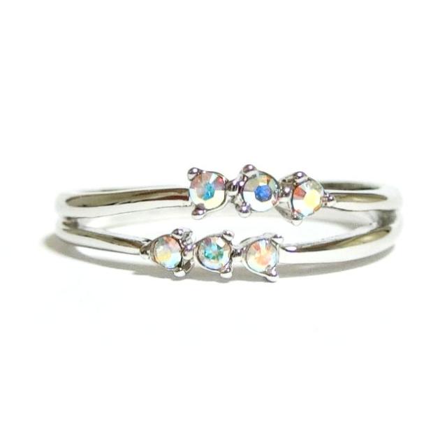 ダブルライン スワロフスキークリスタル オーロラクリア シルバー リング 指輪 ユニセックス 男女兼用 レディース メンズの通販はau Pay マーケット ガーリースタイル