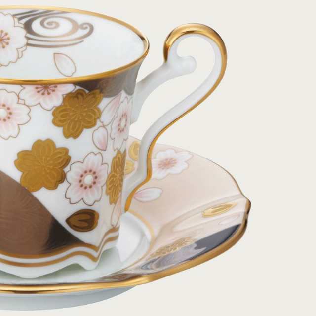 Noritake ノリタケ コーヒー カップ ソーサー 色変り ペアセット 200cc あやみなも 2客 桜金銀彩 ・ 夜桜金銀 通販 