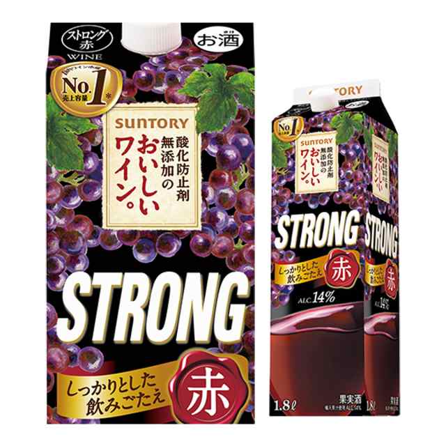 サントリー 酸化防止剤無添加のおいしいワイン ストロング赤 1800ml 1 8l 6本入 紙パック 赤ワイン 大容量 Rsl お歳暮 御歳暮の通販はau Pay マーケット お酒の専門店リカマン