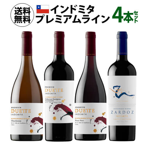 1本当たり2,(税込) 送料無料 インドミタ 上級ライン セット 750ml 4本入 チリ ワインセット 浜運A 御歳暮 お歳暮