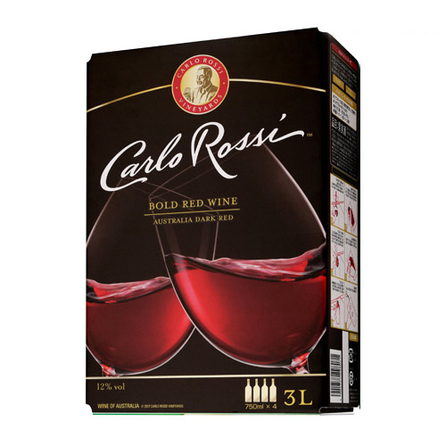 時間指定不可 ワイン ボックスワイン 箱ワイン 赤 カルロ ロッシ ダーク 3L 4箱入 ケース 4本 RSL クール便不可