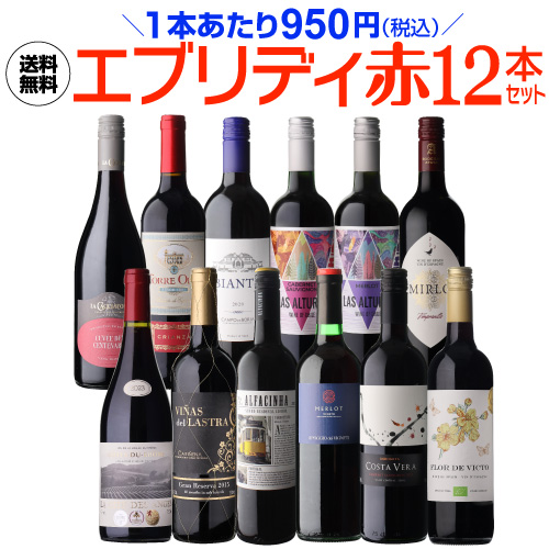 1本あたり(税込) 送料無料 エブリデー赤ワイン12本セット 特選 赤ワインセット 浜運