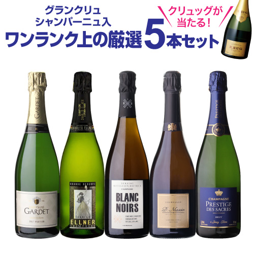 シャンパンセット シャンパン 実力派メゾンだけを集めた 高級 辛口 シャンパン 5本 セット 44弾 送料無料 1本/4,800円 浜運A