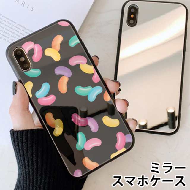 スマホケース ミラー 鏡面 ラウンド ガラス ガラス ジェリービーンズ キャンディ くま ベア グミ お菓子 Iphone11 Iphone11pro Iphonexrの通販はau Pay マーケット Bleeek