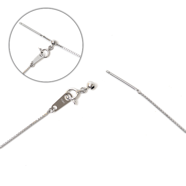 スライドピン プラチナ ベネチアン チェーン ネックレス 0.8mm幅 Pt850 ネックレス 約50cm プラチナ ネックレス レディース スライド式長さ調節可の通販は