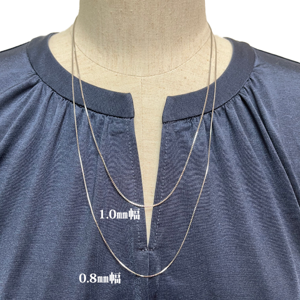 スライドピン プラチナ ベネチアン チェーン ネックレス 0.8mm幅 Pt850 ネックレス 約50cm プラチナ ネックレス レディース スライド式長さ調節可の通販は