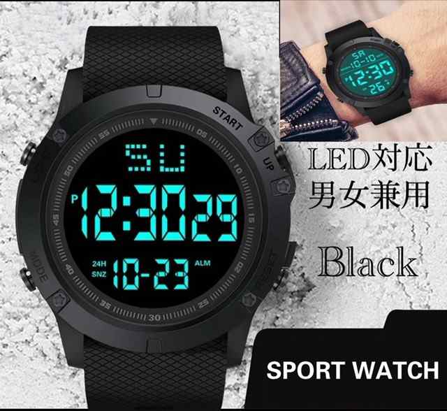 スポーツ腕時計 腕時計 時計 デジタル式 LED デジタル腕時計 デジタル 自転車 スポーツ アウトドア ランニング アウトドア ホワイト　白 2