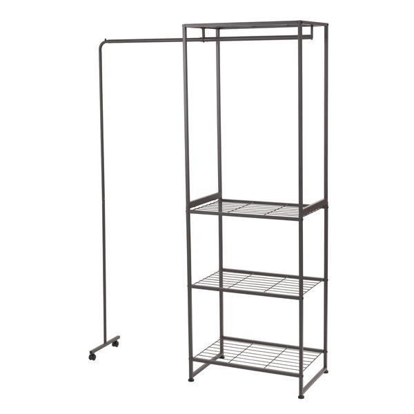 東谷 あづまや  ハンガーラック　ハンガーラック スチールラック ハンガー ハンガー付きラック 伸縮 アジャスター付き キャスター付き スチール ストッパー付き スチールハンガー インダストリアル おしゃれの通販は