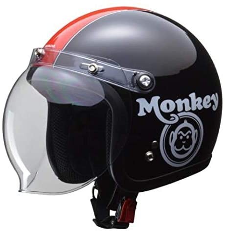 【HONDA】 Monkey ヘルメット ブラック×レッド　 Lサイズ(59-60?未満) ホンダ　モンキー 0SHGC-JC1C-KL