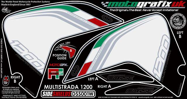 【モトグラフィックス】 【4580041200684】 MT-DSS001W ボディパッド SIDE SHIELDS MULTISTRADA1200 10-の通販は