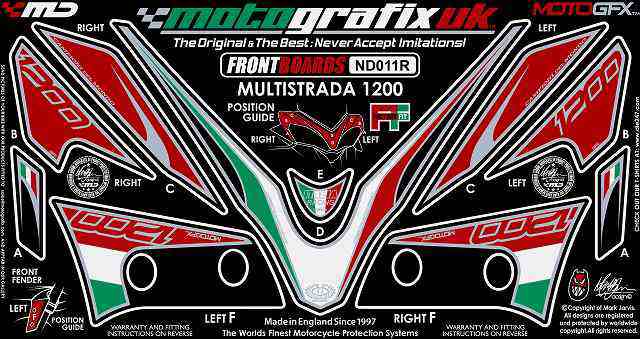 【モトグラフィックス】 【4580041204255】 MT-ND011R ボディパッド FRONT MULTISTRADA1200 10-の通販は