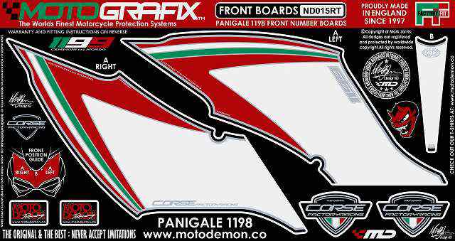 【モトグラフィックス】 【4580041204354】 MT-ND015RT ボディパッド FRONT 1199PANIGALE 12-の通販は