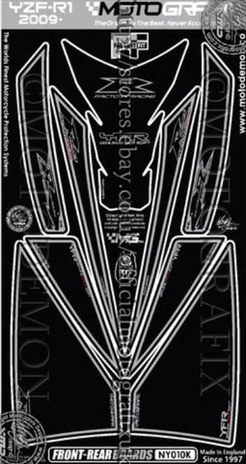 【モトグラフィックス】 【4580041206808】 MT-NY010K ボディパッド FRONT／REAR YZF-R1 09-13の通販は