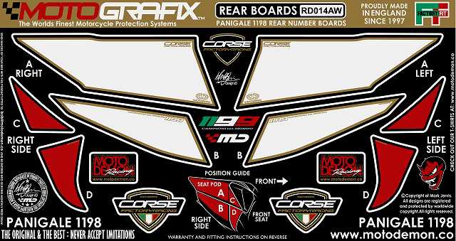 【モトグラフィックス】 【4580041208130】 MT-RD014AW ボディパッド REAR 1199PANIGALE 12-の通販は