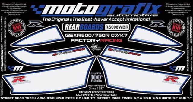 【モトグラフィックス】 【4580041208932】 MT-RS008WBR ボディパッド REAR GSX-R600／750 K6／K7（06／07の通販は