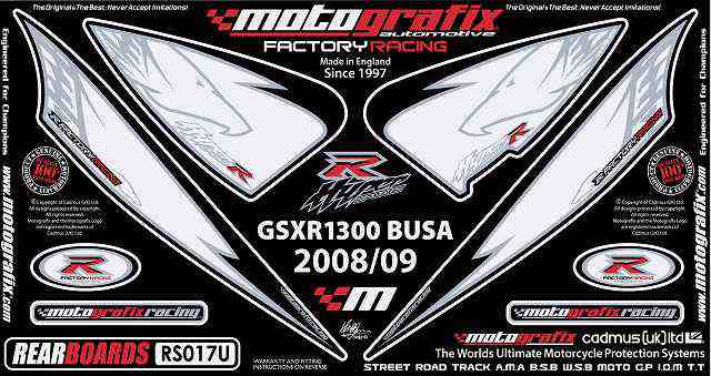 【モトグラフィックス】 【4580041209137】 MT-RS017U ボディパッド REAR GSX1300R隼 08-12の通販はアクセサリー