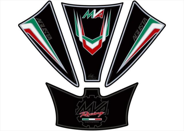 【定形外郵便】【モトグラフィックス】 【4580041217477】 MT-TM003KS タンクパッド BLK／SLV MV AGUSTA MVAの通販は 6,077円