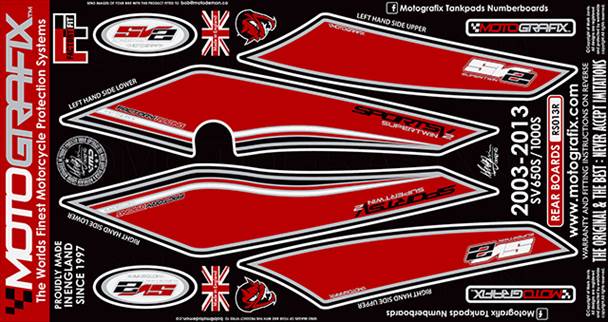 【モトグラフィックス】 【4580041224734】 MT-RS013R ボディパッド REAR （R） SV650S／1000S 03-13の通販は 13,568円