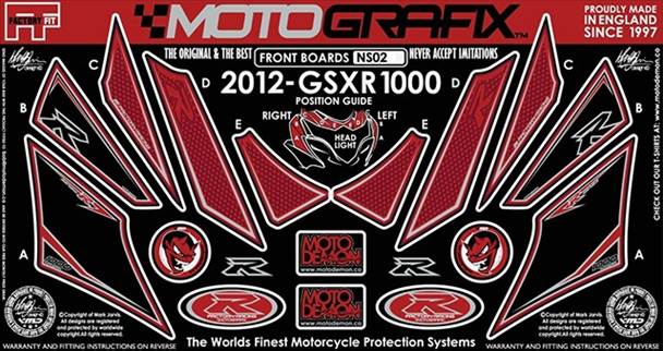 【モトグラフィックス】 【4580041227346】 MT-NS021RK ボディパッド FRONT GSX-R1000 L2（12-の通販はアクセサリー