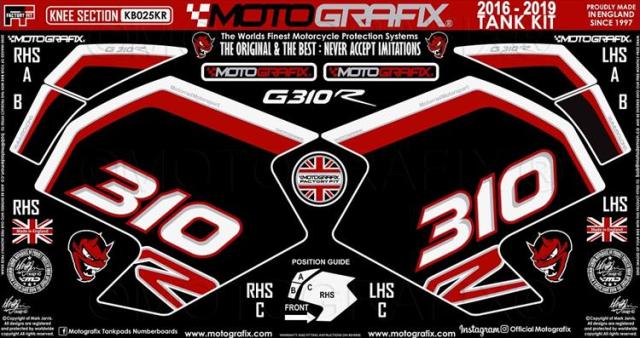【モトグラフィックス】 【4580041240987】 MT-KB025KR ボディパッド KNEE BMW G310R 16-19の通販は