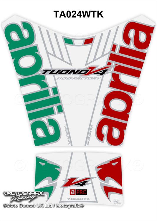 【定形外郵便】【モトグラフィックス】 【4580041240949】 MT-TA024WTK タンクパッド WHT／BLK APRILIA TuonoV4 1100Factory 15-19の通販は