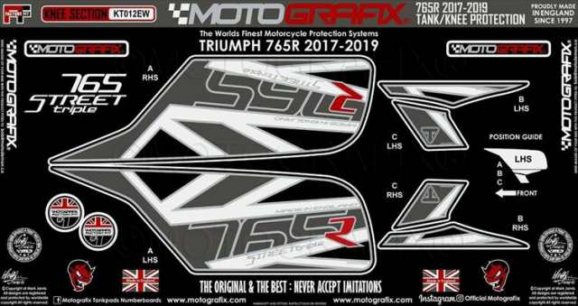【モトグラフィックス】 【4580041242172】 MT-KT012EW ボディパッド KNEE TRIUMPH STREET TRIPLE 765R 17-19の通販は