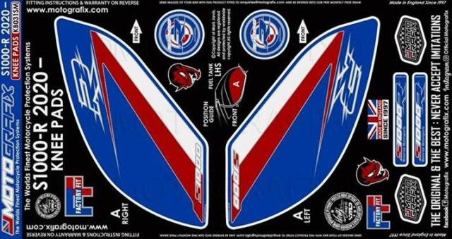 【モトグラフィックス】 【4580041243841】 MT-KB031SM ボディパッド KNEE BMW S1000R 20-21の通販は