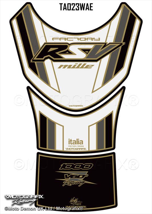 【定形外郵便】【モトグラフィックス】 【4580041244107】 MT-TA023WAE タンクパッド WHT／BLK／GRY APRILIA RSV1000 Mille 99-03の通販は 6,077円