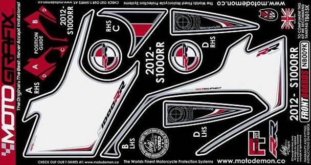 【モトグラフィックス】 【4580041247764】 MT-NB009K ボディパッド FRONT BMW S1000RR 12-14の通販は