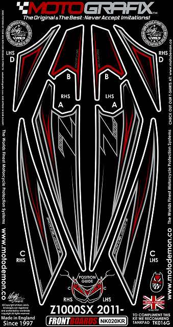【モトグラフィックス】 【4580041205641】 MT-NK020KR ボディパッド FRONT Ninja1000／Z1000SX 11-の通販は 14,062円