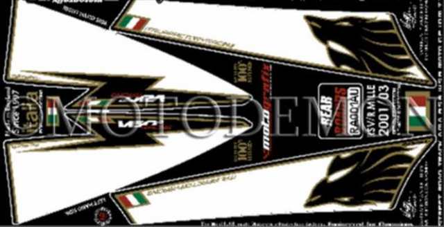 【モトグラフィックス】 【4580041207300】 MT-RA001AU ボディパッド REAR RSV1000／R MILLE 01-03の通販は 14,247円