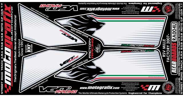 【モトグラフィックス】 【4580041207416】 MT-RA004U ボディパッド REAR RSV1000R／FACTORY 07-の通販は