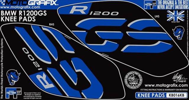 【モトグラフィックス】 【4580041225700】 MT-KB016KB ボディパッド KNEE BLK／BLU R1200GS 17-18の通販は